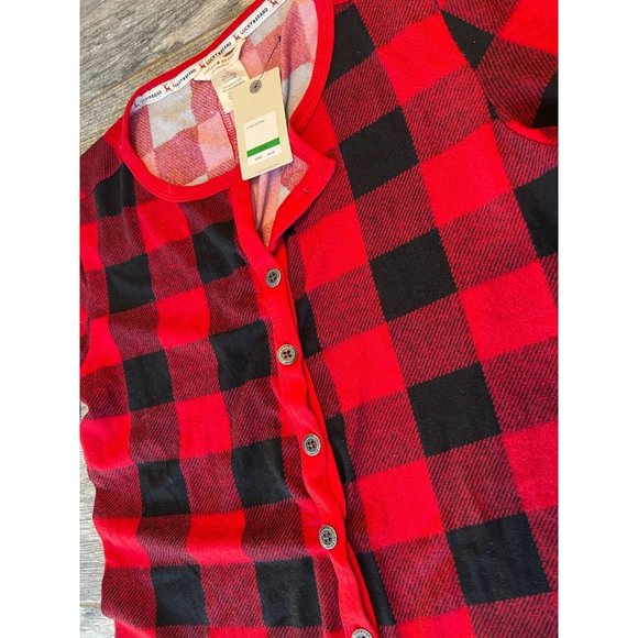 NWT Lucky Brand Pajamas One piece Romper Large Buffalo Plaid w Socks Lounge GIFT - Picture 5 of 9